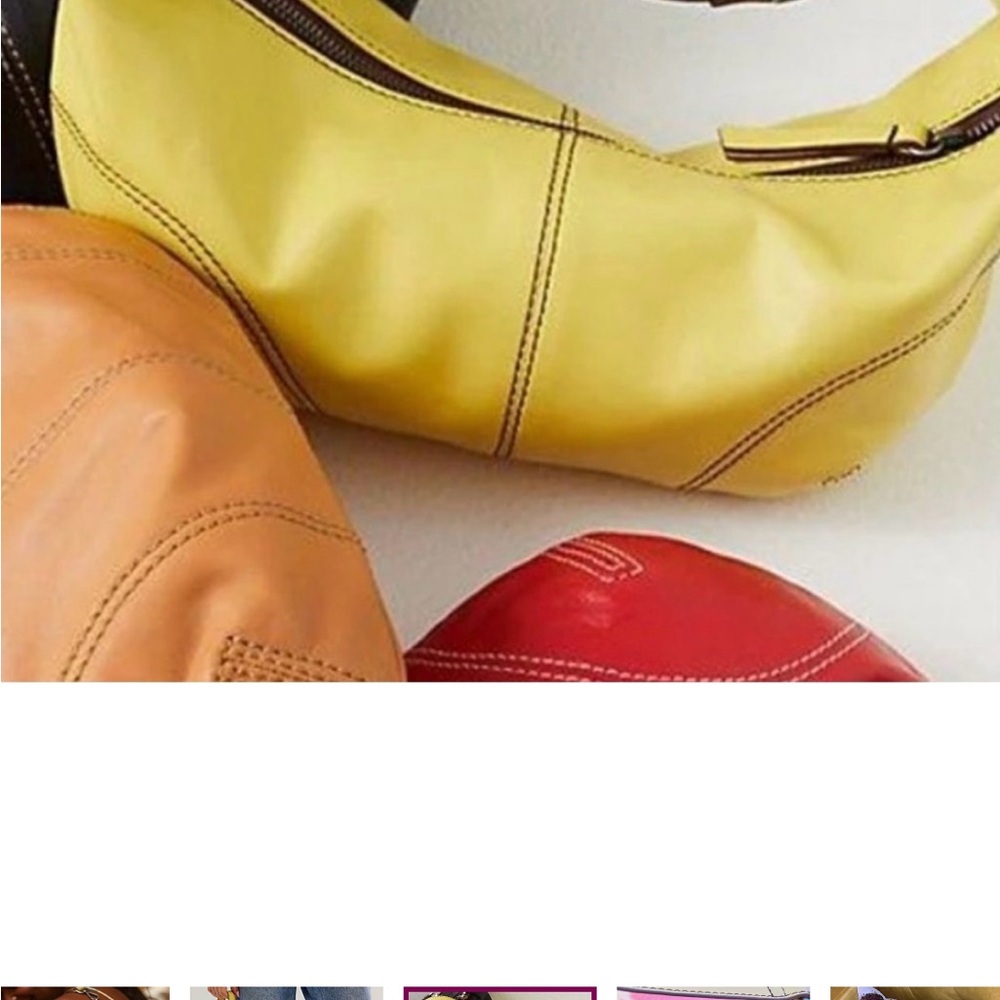 NWOT Free People Real World Yellow crescent shoulder bag Soft Sheep Leather